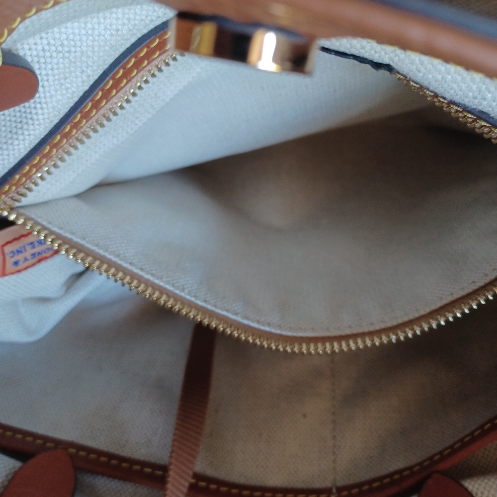 Dooney & Bourke Dawson Large Satchel, Caramel, Pebble Leather, BPEBC1046 - Picture 9 of 10